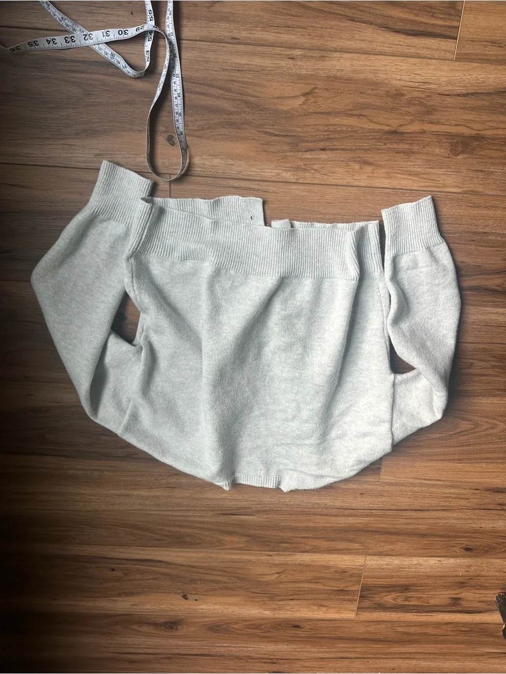 Light Gray Button-Front Crewneck Cardigan - Picture 3 of 3